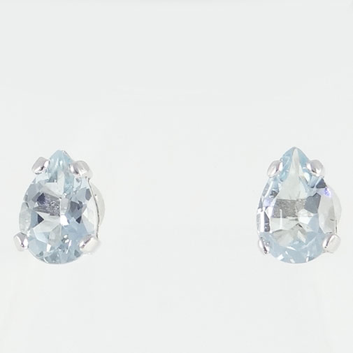 Aquamarine Pear Stud Earrings