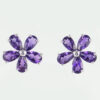 9ct gold amethyst cluster earrings