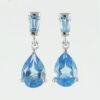 white gold blue topaz drop earrings