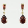 gold garnet drop earrings