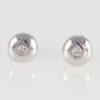 White Gold Diamond Button Earrings
