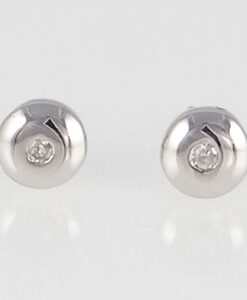White Gold Diamond Button Earrings
