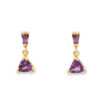9ct Yellow Gold Amethyst Drop Earrings