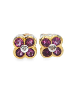 9ct Gold Amethyst and Diamond Earrings