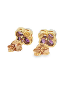 9ct Gold Amethyst and Diamond Earrings