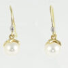 Gold Pearl and Diamond Drop Earrings