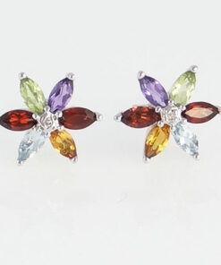 9ct gold multigem earrings
