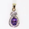 9ct Yellow Gold Diamond and Amethyst Pendant