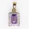 9ct Yellow Gold Diamond and Amethyst Pendant