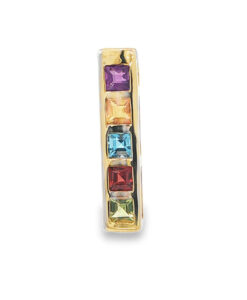 9ct Gold Multi-Gem Bar Pendant