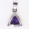 9ct White Gold Trillion Amethyst Pendant