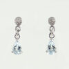 Silver Blue Topaz and Diamond Drop Earrings