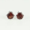 Silver Garnet Stud Earrings
