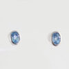 9ct White Gold Oval Blue Topaz Stud Earrings