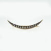 Victorian 15ct Gold Seed Pearl Crescent Brooch