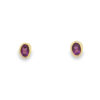 9ct Yellow Gold Oval Amethyst Stud Earrings