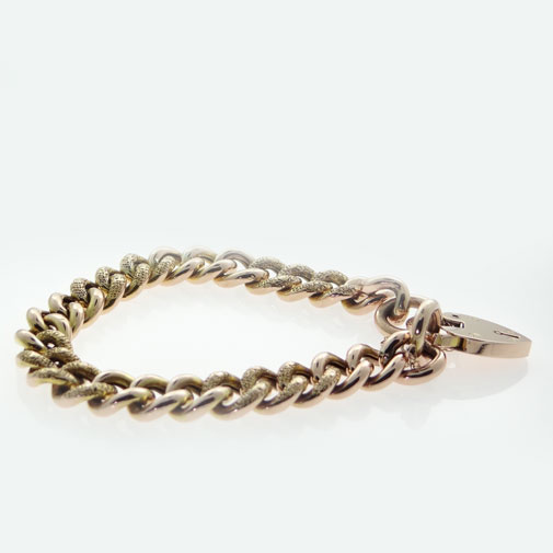 Antique 9ct Rose Gold Curb Bracelet - c1900 | The Jewellery Warehouse