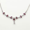 white gold diamond and ruby necklace