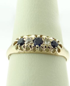Gold Diamond and Sapphire Ring