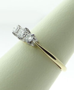 Gold Three Stone Diamond Ring