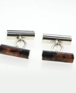 moss agate tube cufflinks