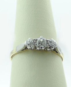 three stone diamond ring