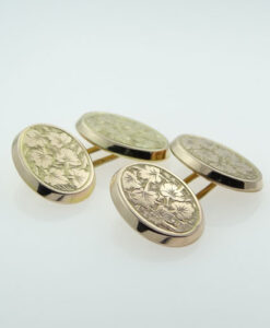 Antique Rose Gold Oval Cufflinks