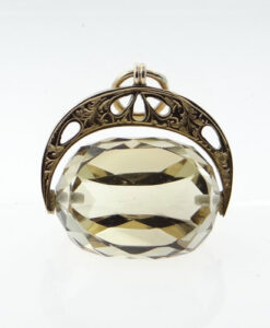 9ct Gold Citrine Spinner Fob