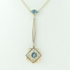 Antique Edwardian 9ct Rose Gold Blue Topaz Necklace
