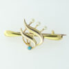 Antique 15ct Gold Pearl and Turquoise Brooch