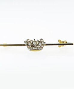 Vintage Seed Pearl Crown Brooch