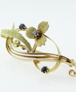 Diamond and Sapphire Brooch