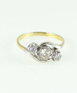 Antique 18ct Gold Diamond Twist Ring