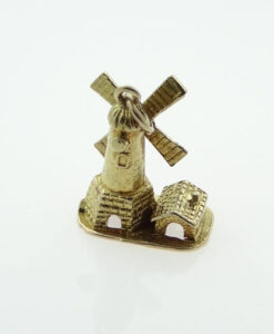 Vintage 9ct Gold Moving Windmill Charm
