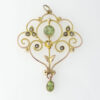 9ct Peridot and Seed Pearl Pendant