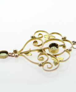 Antique Peridot and Seed Pearl Pendant