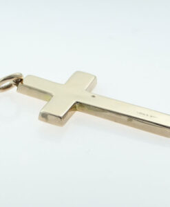 Antique 9ct Rose Gold Engraved Cross