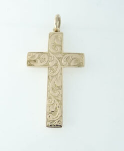 Rose Gold Engraved Cross