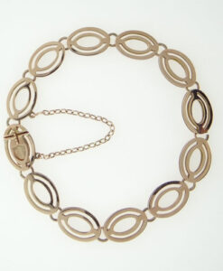 Antique 9ct Rose Gold Oval Link Bracelet c1910