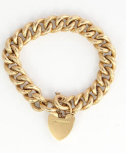 15ct Gold Engraved Curb Bracelet