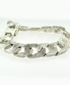Vintage Sterling Silver Gents Curb Bracelet 1978