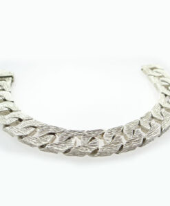 Vintage Sterling Silver Gents Curb Bracelet 1978