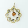 antique citrine and seed pearl pendant
