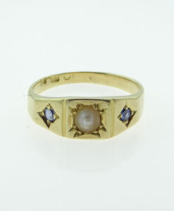 Victorian Sapphire and Pearl Ring