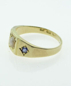 Victorian 18ct Gold Sapphire and Pearl Ring