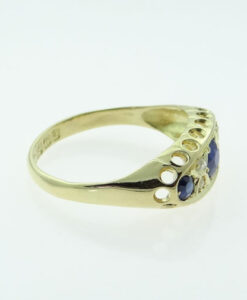 gold diamond and sapphire ring