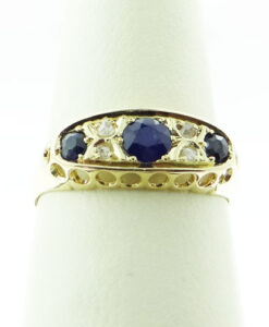 Victorian diamond and sapphire ring