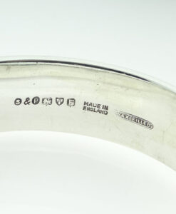 Silver Half Engraved Bangle