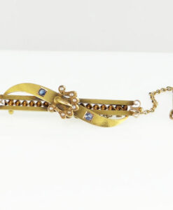 sapphire and pearl brooch
