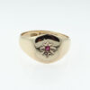 Vintage Rose Gold Ruby Set Signet Ring